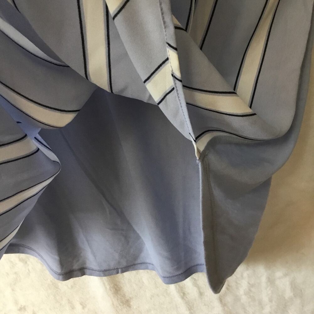 Loft Blue Striped V-Neck Mixed Media Top - Picture 13 of 16